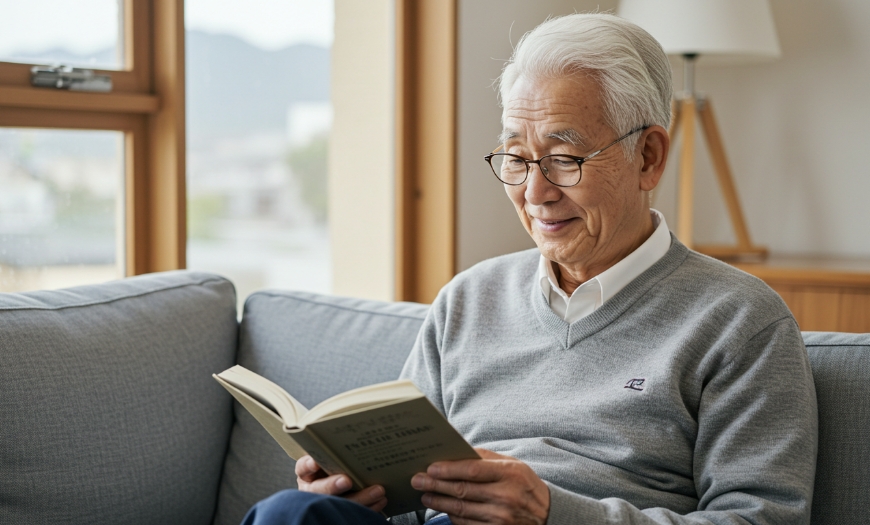 남성 갱년기의 주요 원인인 자연스러운 노화 과정을 상징하는 은발의 중년 남성 이미지